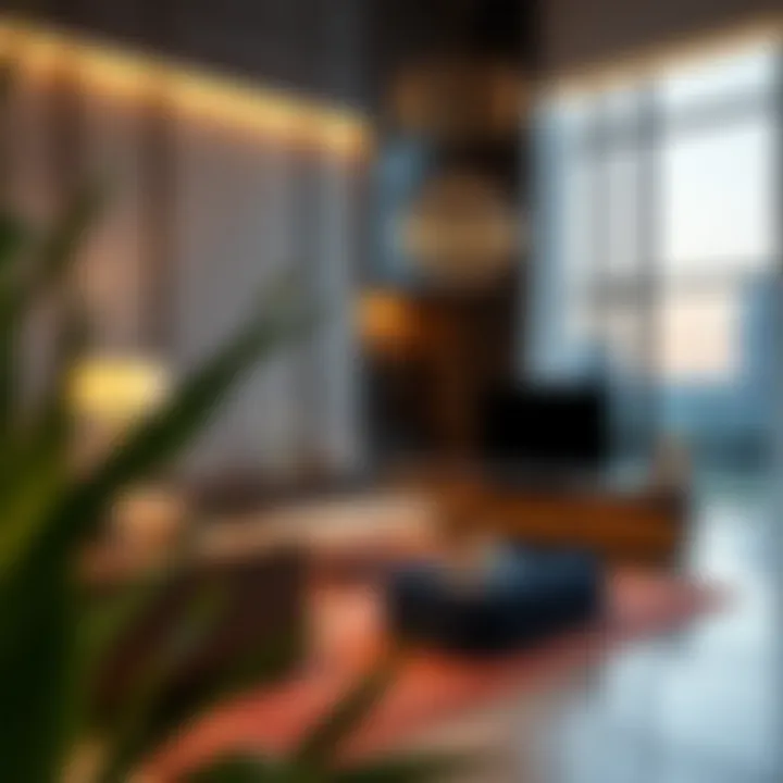 Luxurious apartment interior highlighting contemporary design and elegance