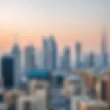 Panoramic view of urban skyline in Dubai showcasing modern architecture