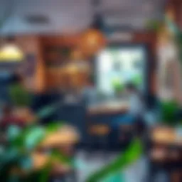 Charming coffee shop interior showcasing unique decor