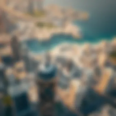 Aerial view of Dubai highlighting Act Tower 2's location