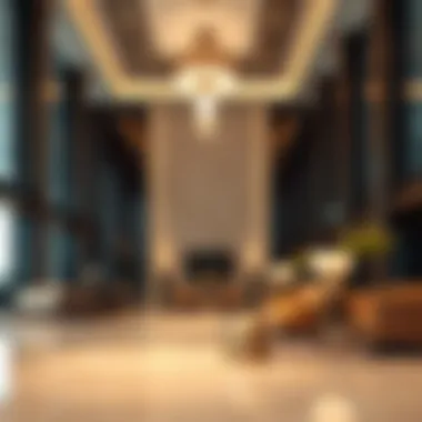 Luxurious lobby area of Act Tower 2 with contemporary decor