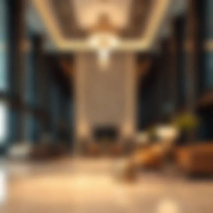 Luxurious lobby area of Act Tower 2 with contemporary decor