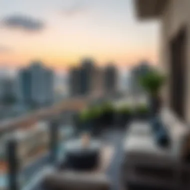 Modern Balcony View Modern balcony view from Address Boulevard