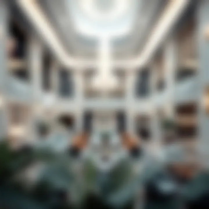 Luxurious lobby space within Al Fahad Building highlighting its upscale amenities