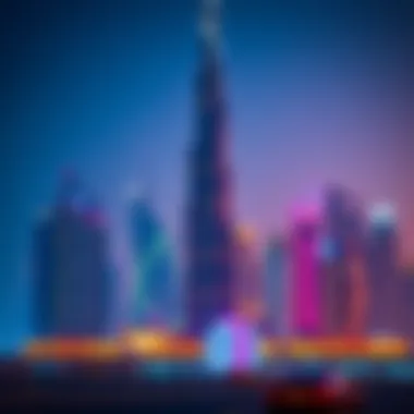 Al Fahad Tower 2 in Dubai's Iconic Skyline Vibrant Dubai skyline featuring Al Fahad Tower 2