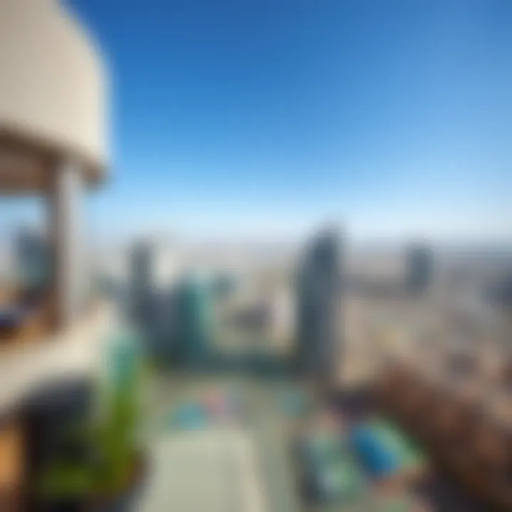 Panoramic view from a balcony in Al Fattan Park View Tower