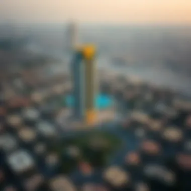 Neighborhood Overview of Al Ghaith Tower Aerial view of the neighborhood surrounding Al Ghaith Tower