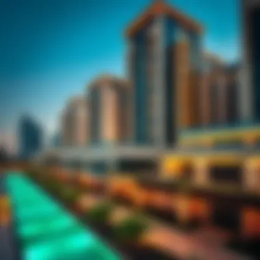 A panoramic view of Al Ghurair Properties in Bur Dubai showcasing modern architecture
