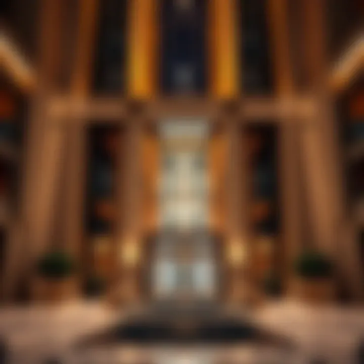 The luxurious entrance of Al Habtoor Tower highlighting its grandeur