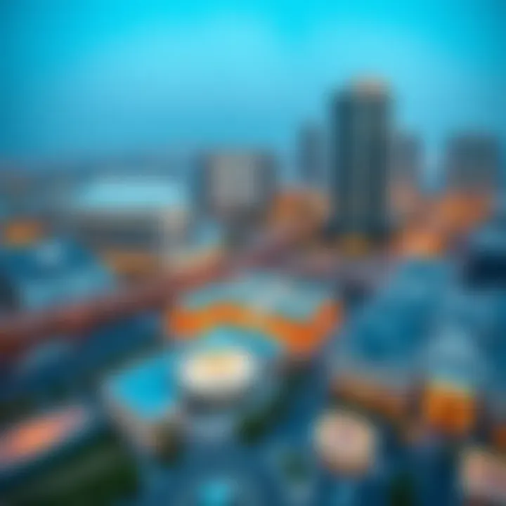 Panoramic view of the area surrounding Al Hamd Building, depicting key infrastructure and amenities