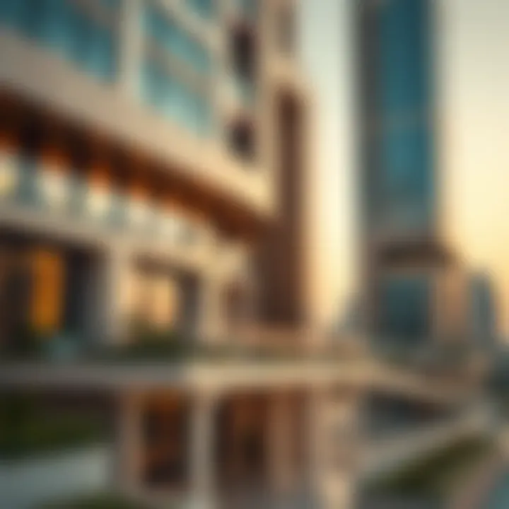 Architectural Design of Al Nakheel Building Architectural details of the Al Nakheel Building showcasing its design elements