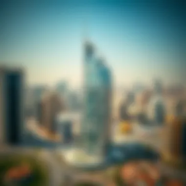 Al Otaiba Building Against Dubai's Skyline Aerial view of the Al Otaiba Building in the context of Dubai's skyline