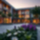 A stunning view of Al Waleed Garden's architectural design showcasing modern aesthetics