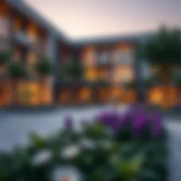 A stunning view of Al Waleed Garden's architectural design showcasing modern aesthetics