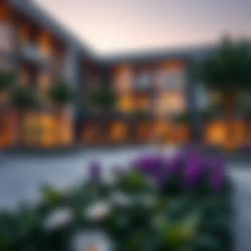A stunning view of Al Waleed Garden's architectural design showcasing modern aesthetics