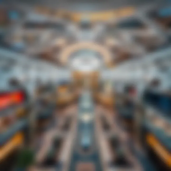 Aerial view showcasing the architectural design of Al Warqa Mall