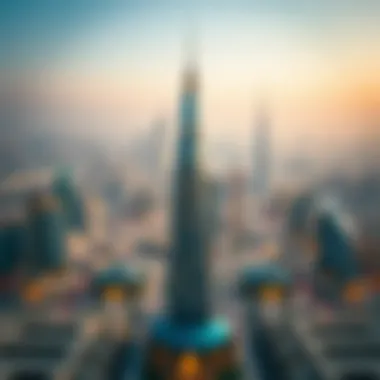 Al Wasl Tower Against the Dubai Skyline Aerial view of Al Wasl Tower surrounded by Dubai's skyline