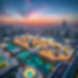 Aerial view of the Aldar Project showcasing its unique architectural design