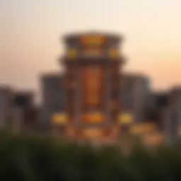 Stunning view of Amber Tower showcasing its unique architecture