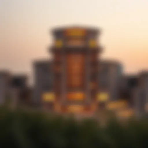 Stunning view of Amber Tower showcasing its unique architecture