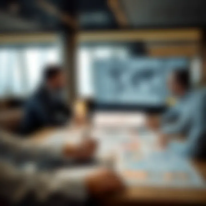 Strategizing for Success Investment strategy meeting with charts and graphs about Dubai market