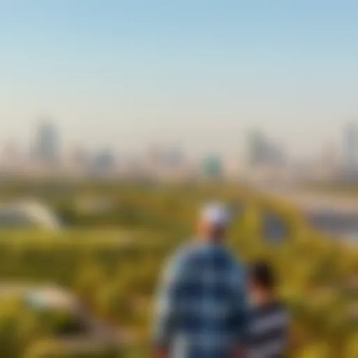 A panoramic view of Arjan showcasing its modern skyline and green spaces