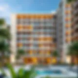 Stunning exterior view of Barcelo Residences showcasing modern architecture