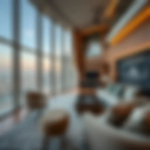 Luxurious hotel apartment in Dubai with a stunning view