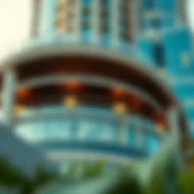 Architectural details of Burj Views Tower West