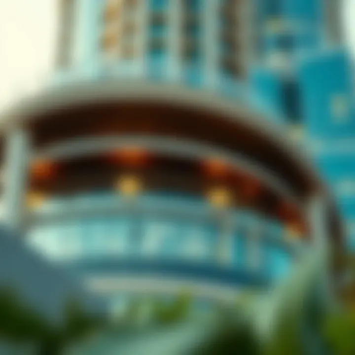 Architectural details of Burj Views Tower West