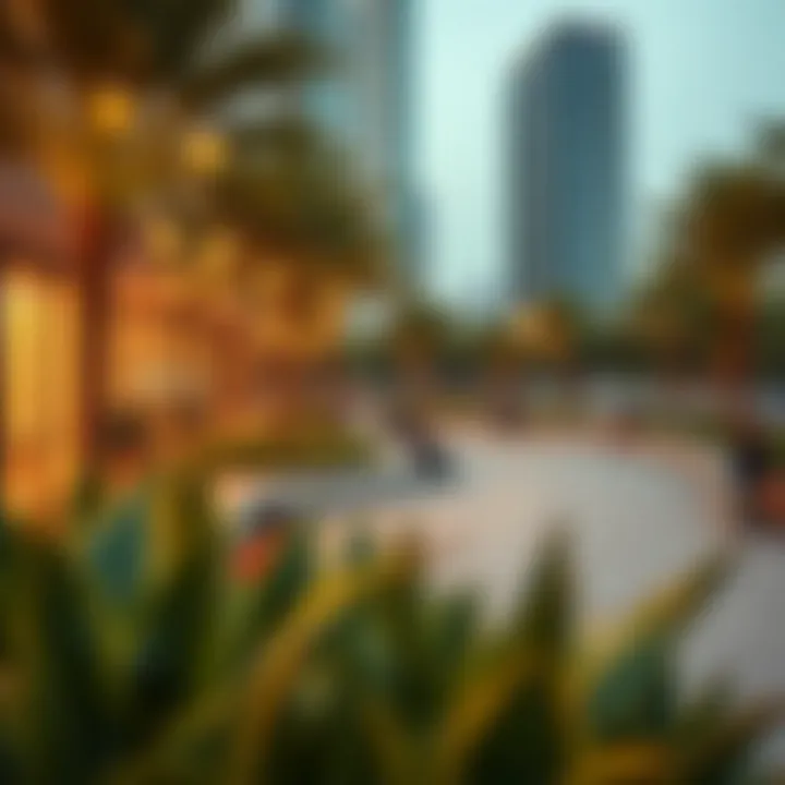 Leisure spaces and greenery in Business Bay