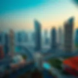 A panoramic view of Business Bay showcasing modern skyscrapers