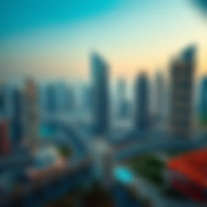 A panoramic view of Business Bay showcasing modern skyscrapers