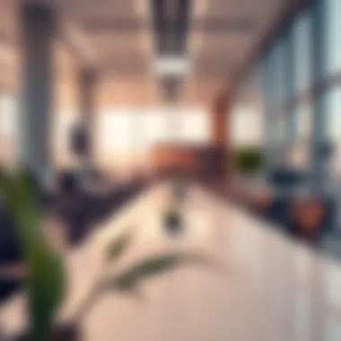 Contemporary Office Environment in Finance Modern office space representing financial services