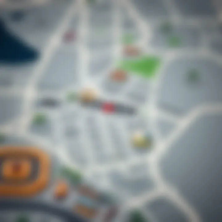 Map highlighting Al Nahda area and amenities