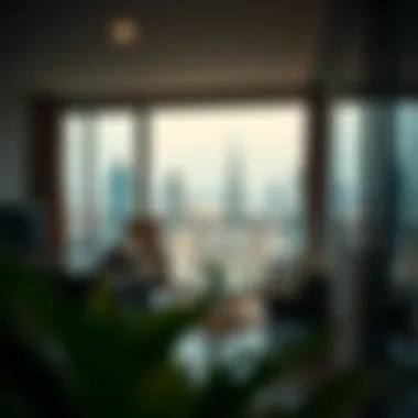 Balcony View from a Stylish Studio Cozy balcony view from a studio overlooking the city