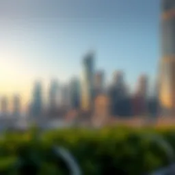 Architectural representation of Dubai skyline