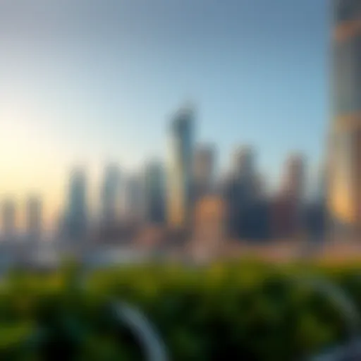 Architectural representation of Dubai skyline