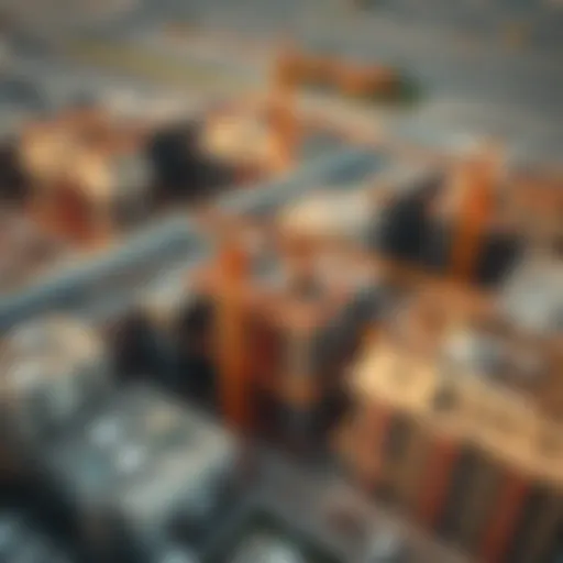 Aerial view of a modern construction site in the UAE