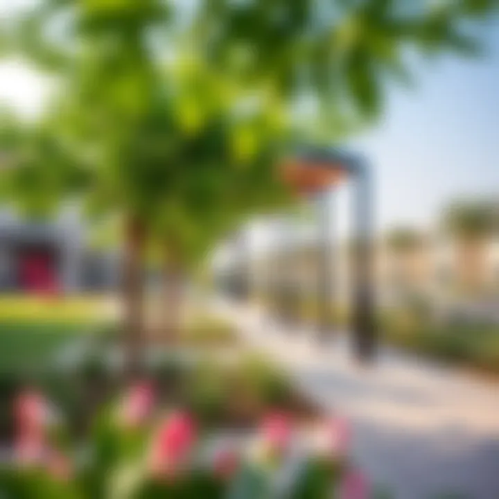 Vibrant community amenities in Jumeirah Village including parks and recreation areas