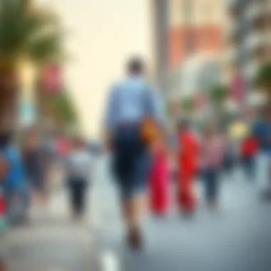 Vibrant community life along Corniche Road in Dubai
