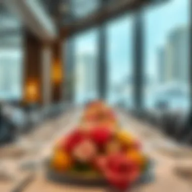 Elegant Dining Experience An elegant dining setup at an upscale restaurant with exquisite table arrangements.