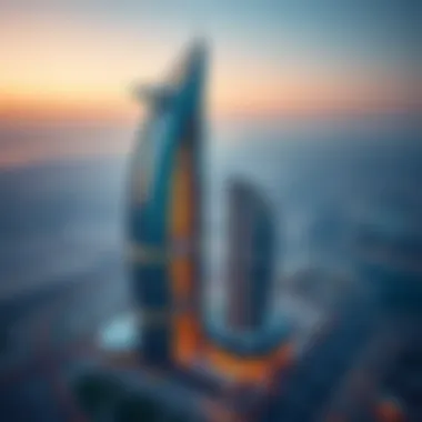 Damac Tower Aerial View Aerial view of Damac Tower showcasing its unique architectural design