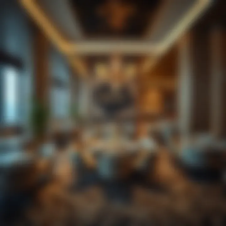 An elegant interior of a fine dining restaurant in Nation Towers