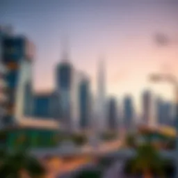 Conceptual depiction of Dubai's skyline with emphasis on modern architecture