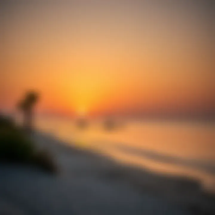 Serenity at Dusk Sunset view over a quiet beach