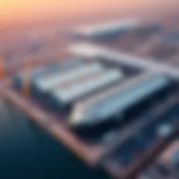Aerial view of Dubai's modern dry dock facilities