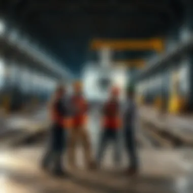 Workers collaborating on a maritime project in a dry dock