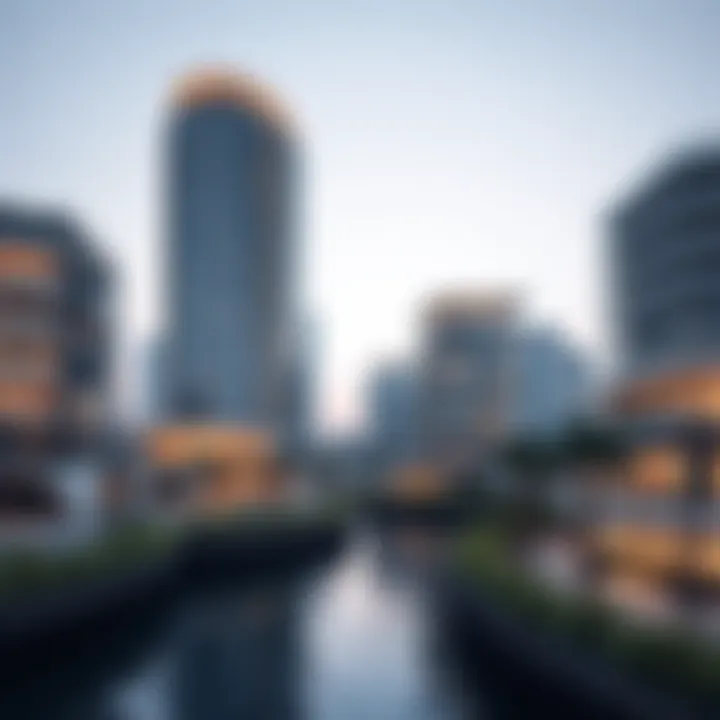 Illustration of sustainable buildings in Dubai Creek