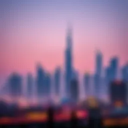 Skyline of Dubai showcasing iconic architecture